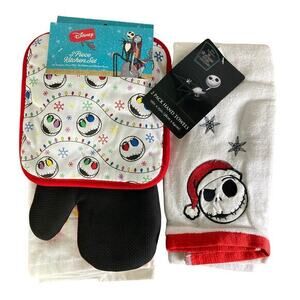 Disney‎ Nightmare Before Christmas 3-Piece + Hand Towels Kitchen Set Skellington
